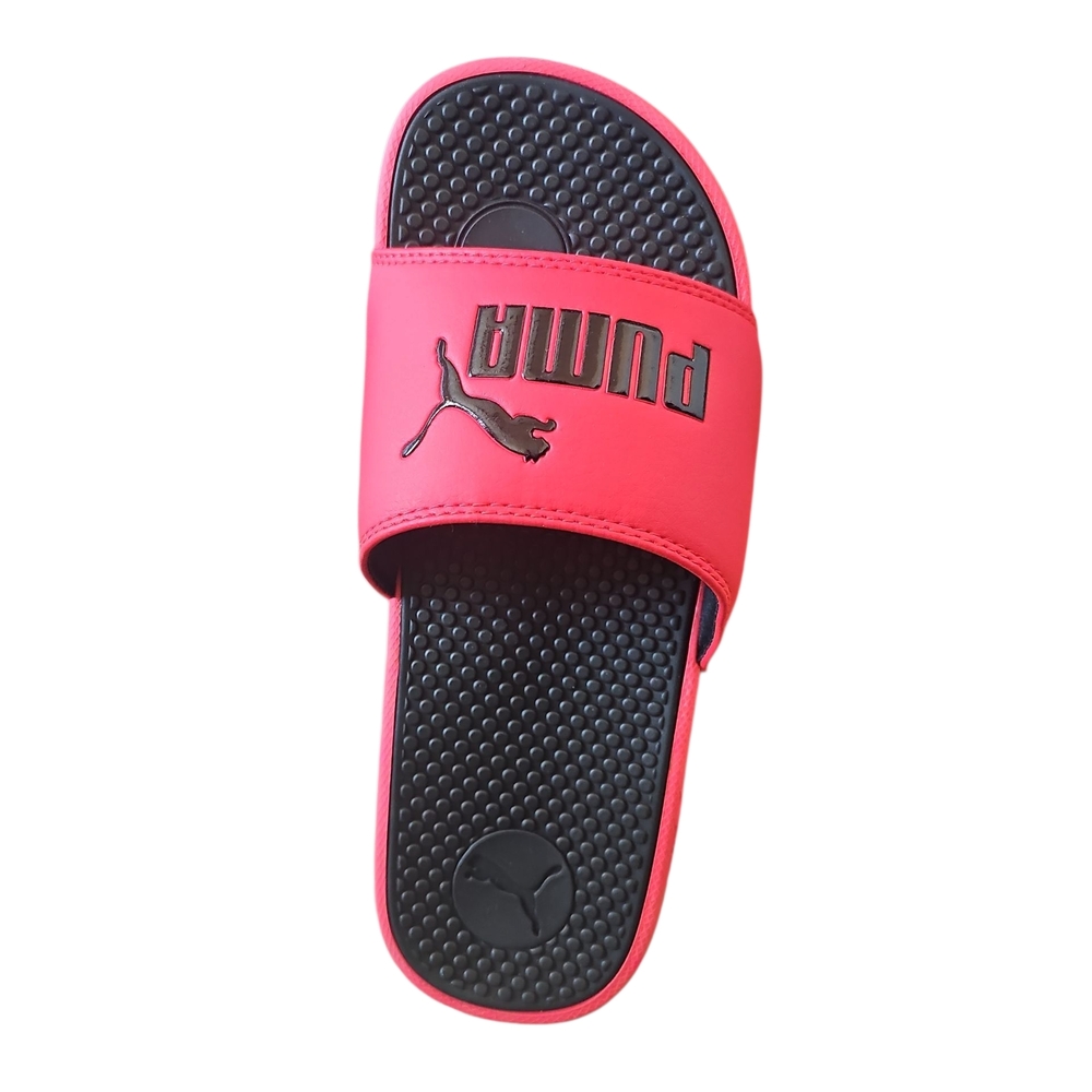 PUMA Red and Black Slide Sandals
